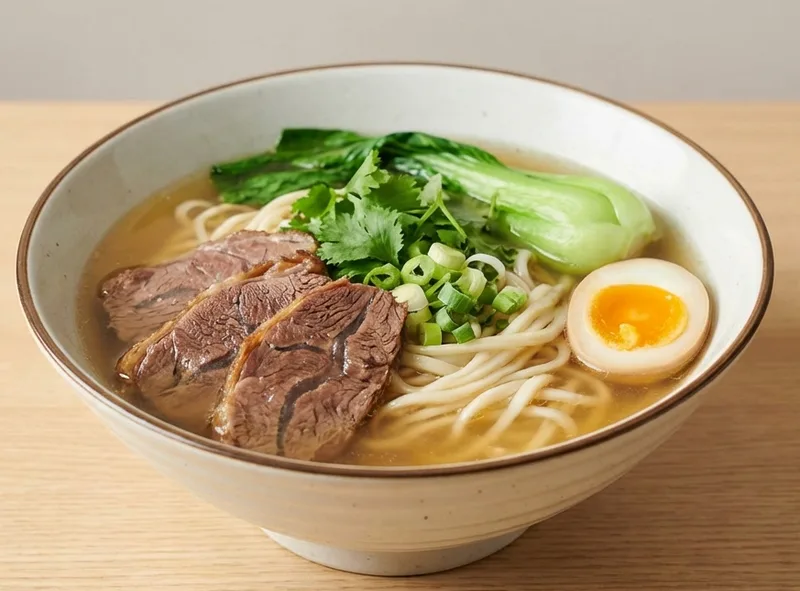 Klare Rindfleisch-Nudelsuppe